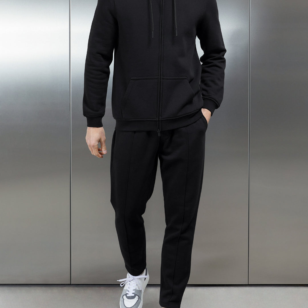 Essential Zip Through Hoodie in Black