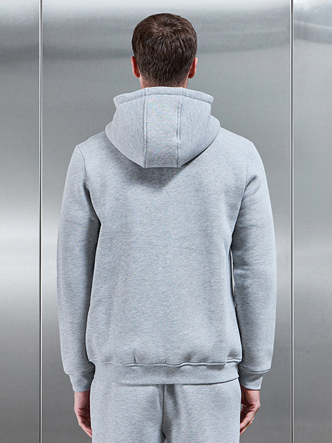 Essential Zip Through Hoodie in Marl Grey
