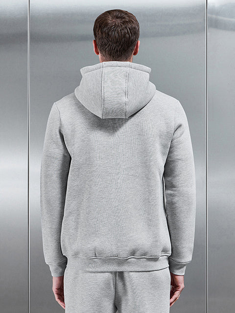 Interlock Jersey Zip Hoodie in Marl Grey