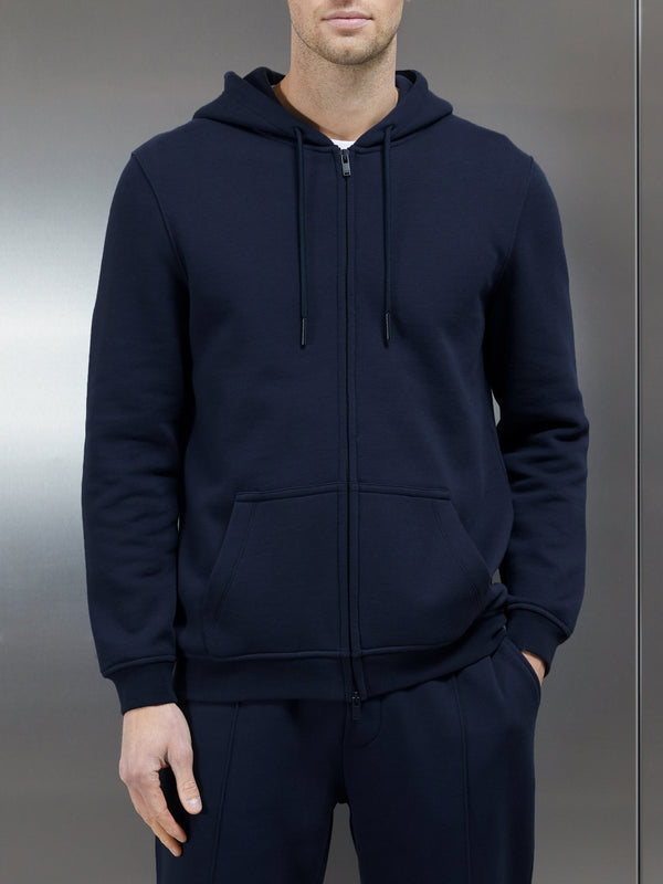 Essential Zip Through Hoodie in Navy