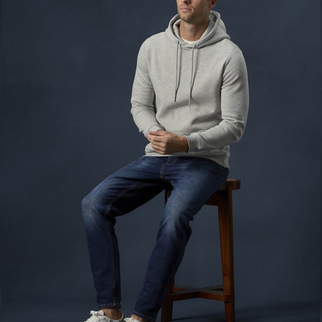 Essential Hoodie In Marl Grey