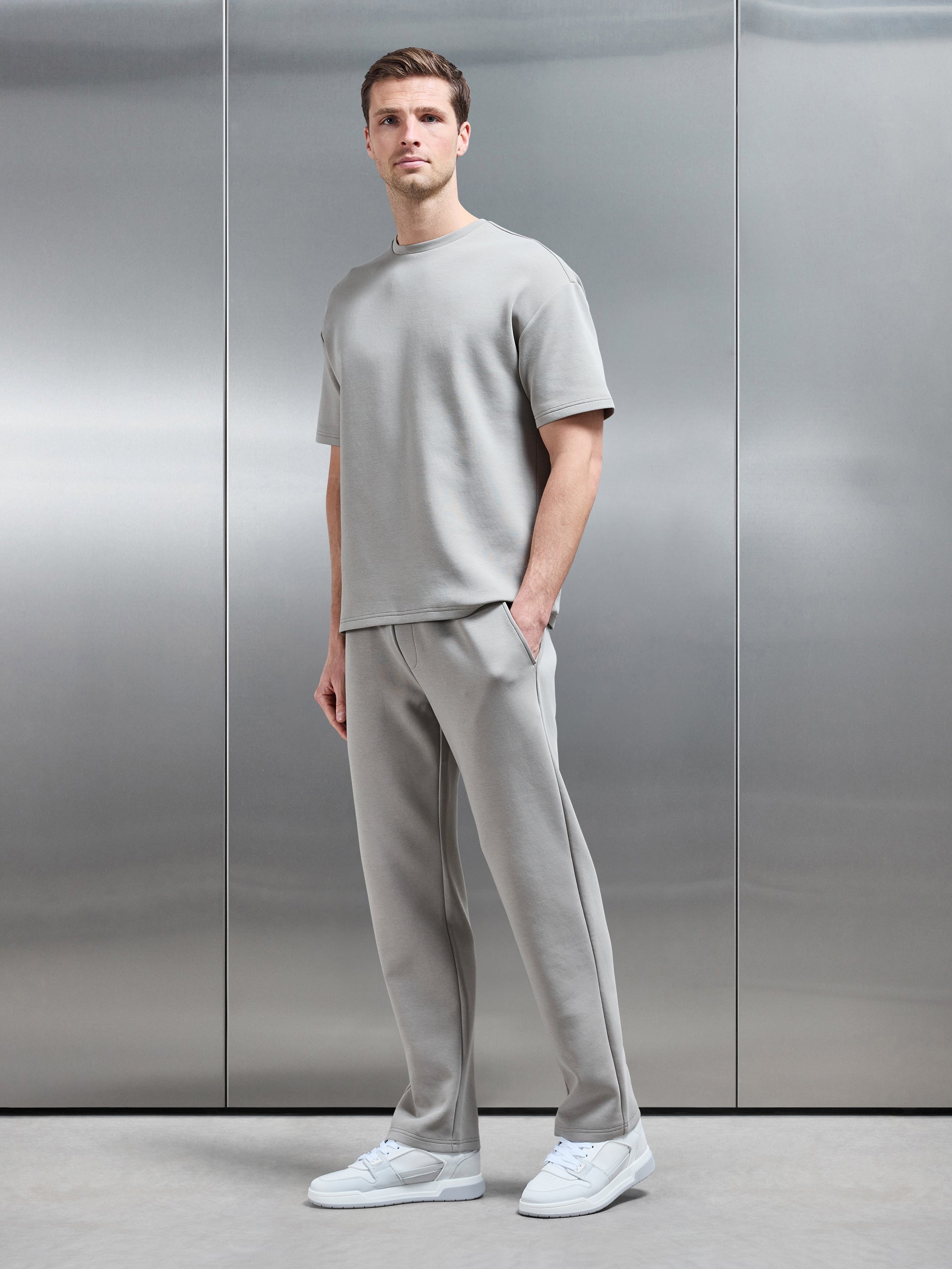 Everyday Luxe Straight Leg Jogger in Stone