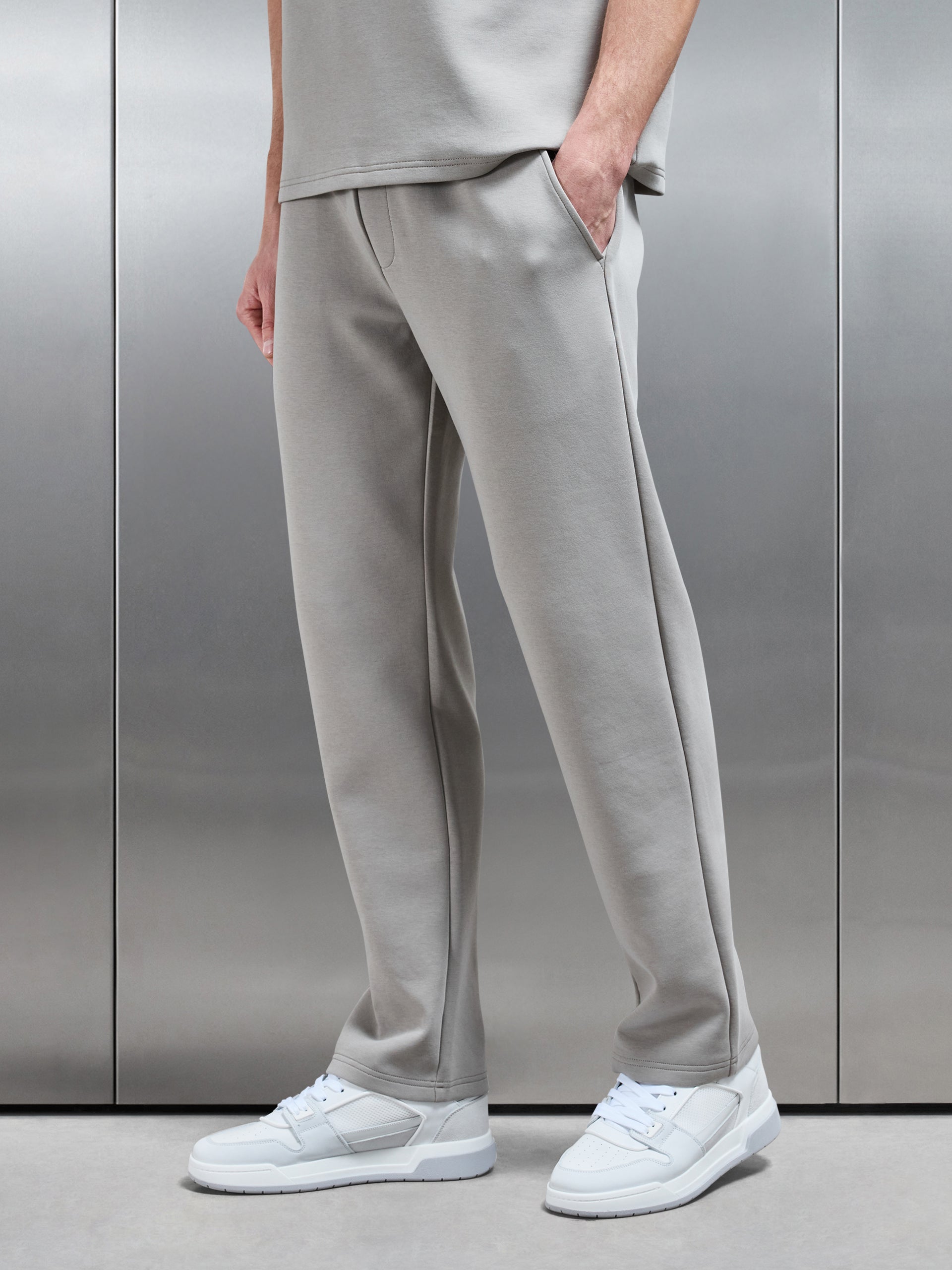 Everyday Luxe Straight Leg Jogger in Stone