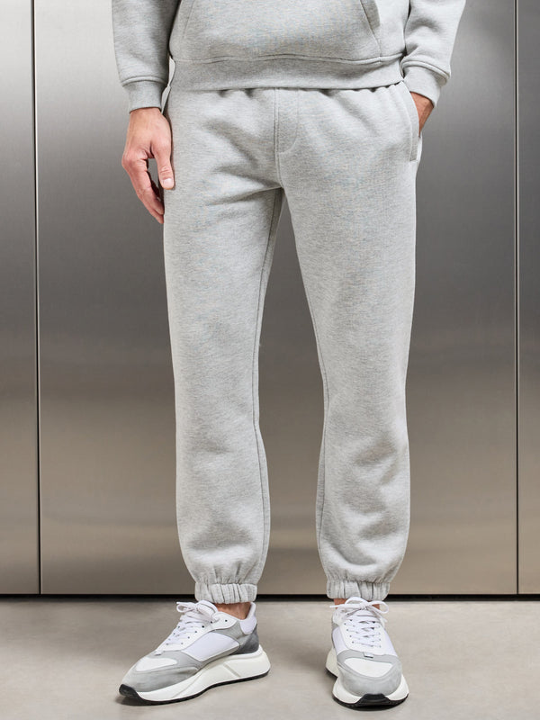 Essential Relaxed Fit Cuffed Jogger in Marl Grey