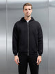 Essential Relaxed Fit Zip Through Hoodie in Black