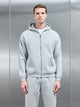Essential Relaxed Fit Zip Through Hoodie in Marl Grey