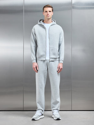 Essential Relaxed Fit Zip Through Hoodie in Marl Grey