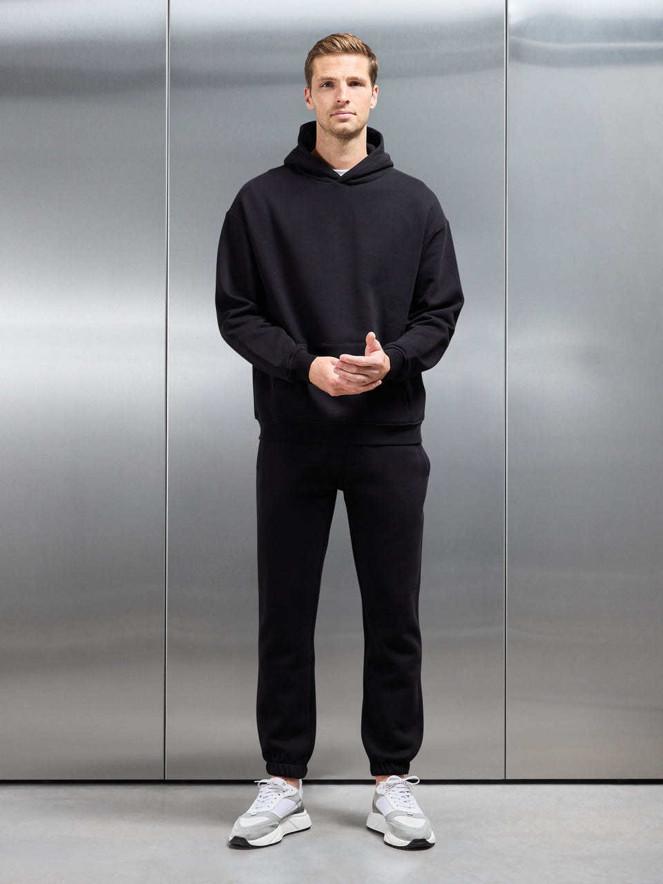 Essential Relaxed Fit Hoodie in Black