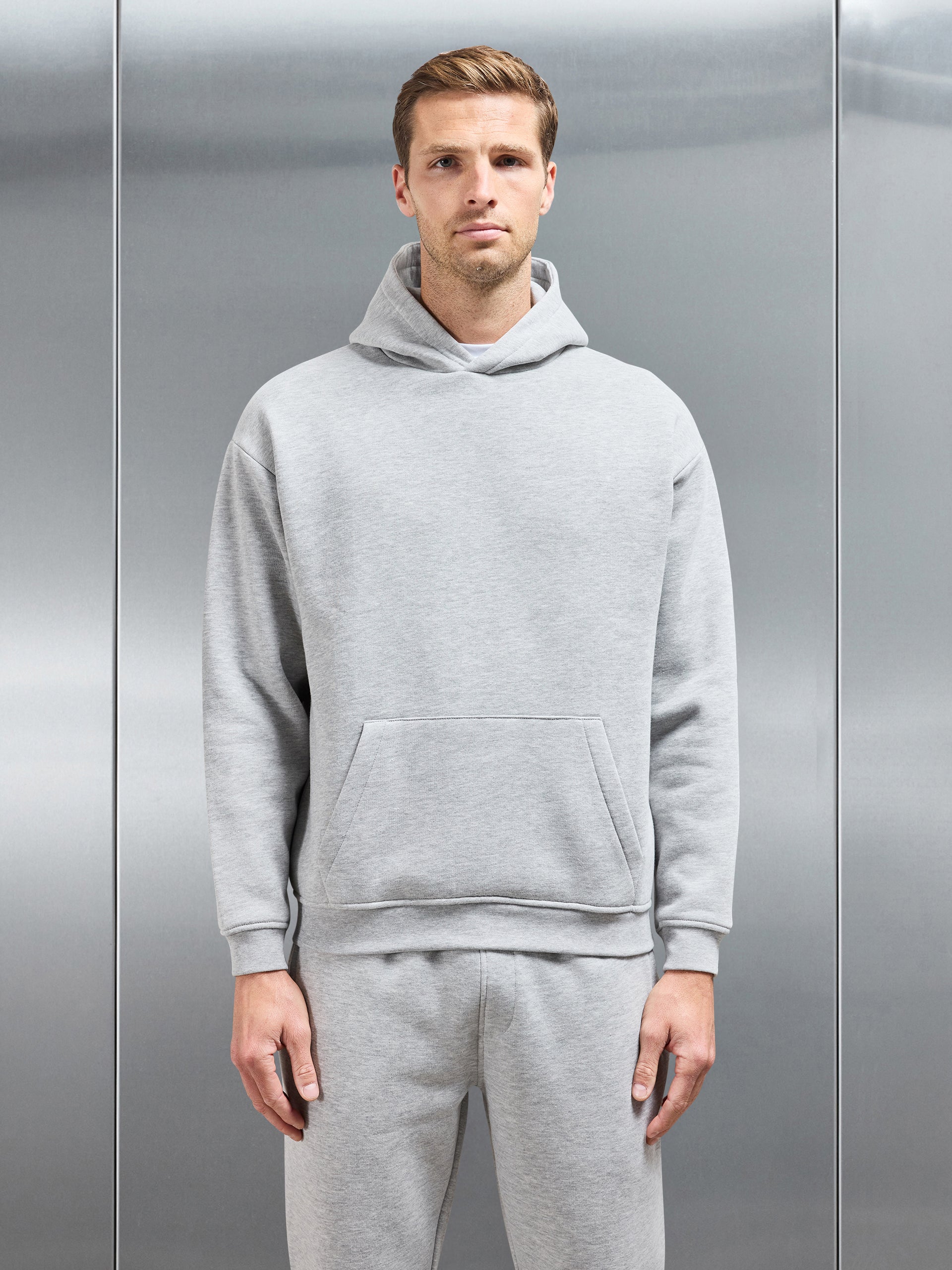 Essential Relaxed Hoodie in Marl Grey