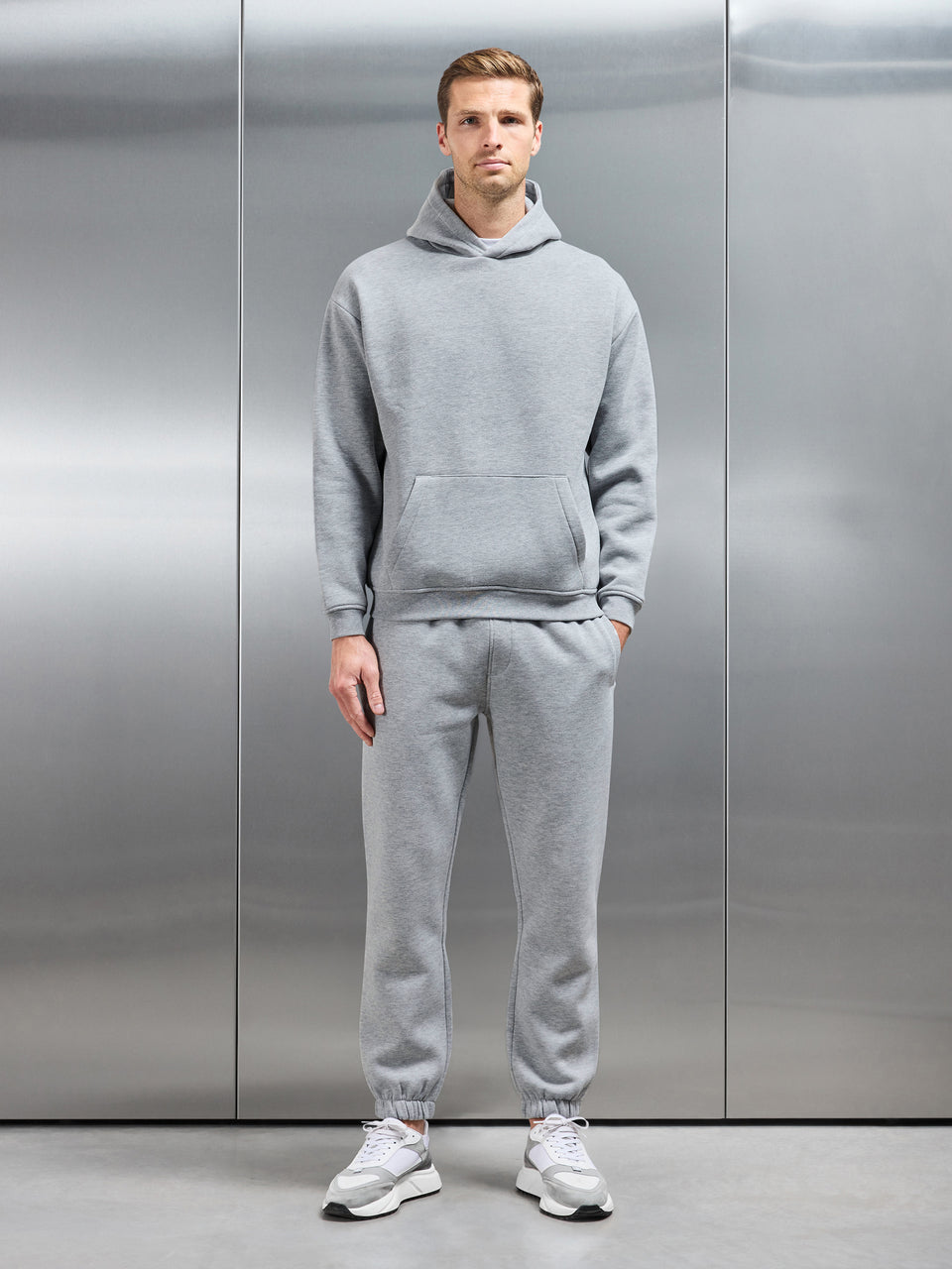 Essential Relaxed Fit Cuffed Jogger in Marl Grey