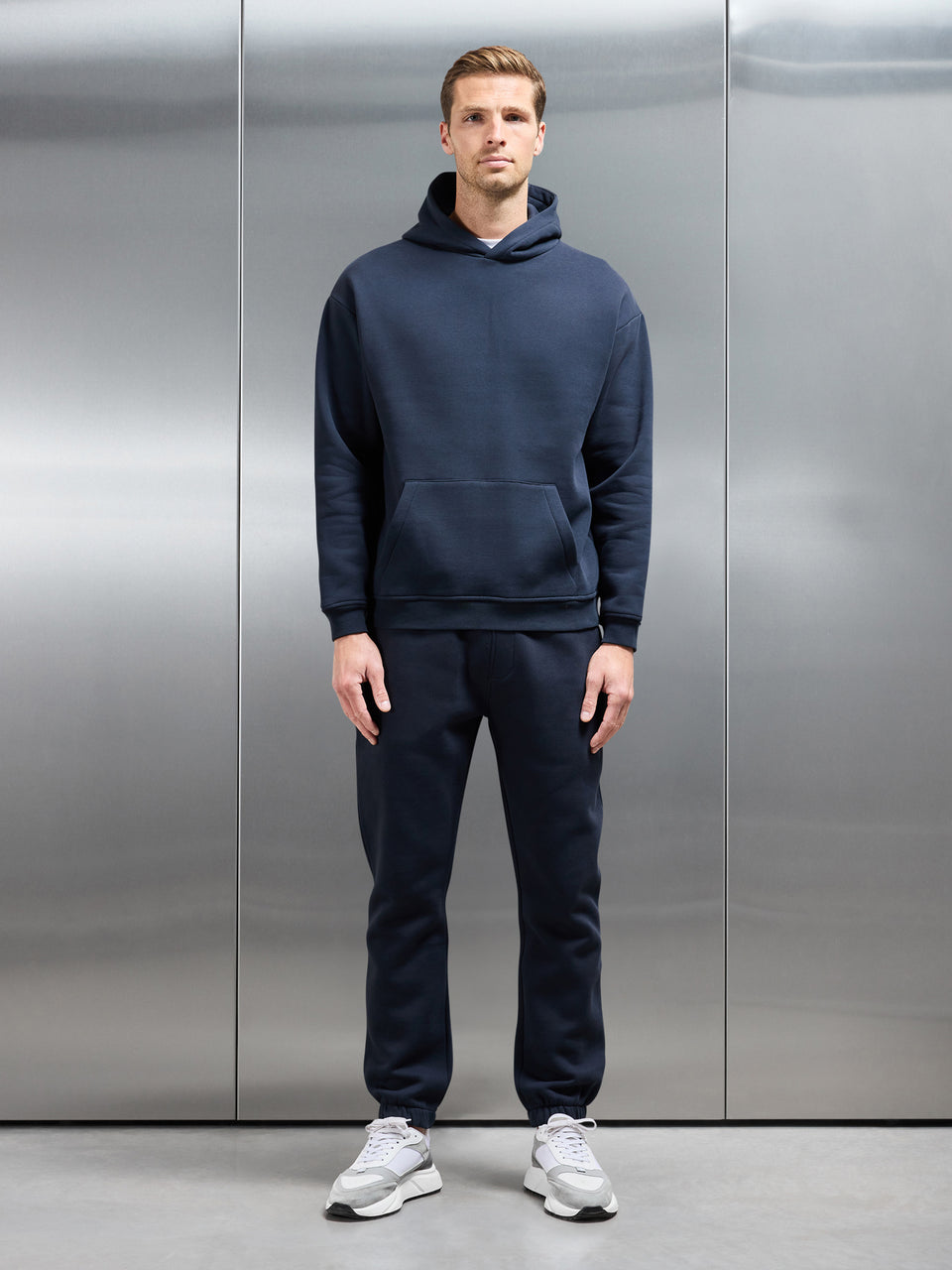 Essential Relaxed Fit Hoodie in Navy