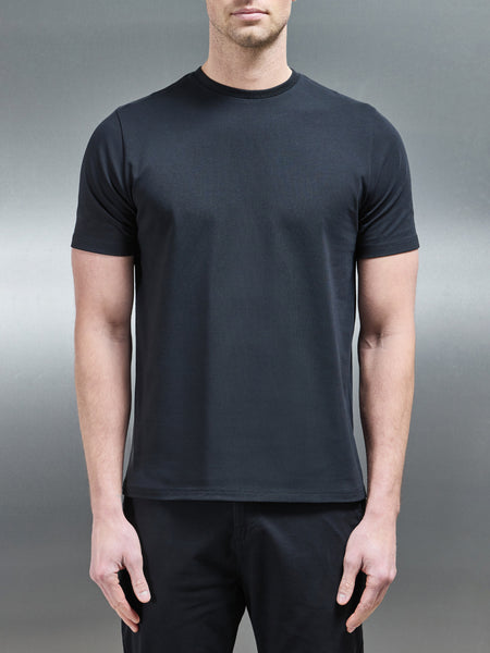 Essential Slim Fit Cotton Stretch T-Shirt in Black