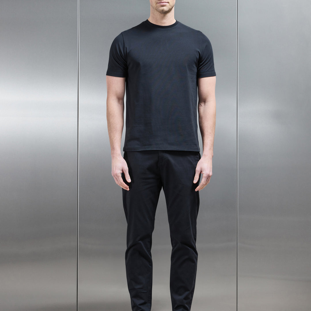 Essential Slim Fit Cotton Stretch T-Shirt in Black