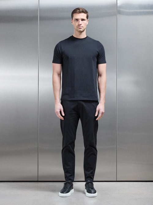 Essential Slim Fit Cotton Stretch T-Shirt in Black