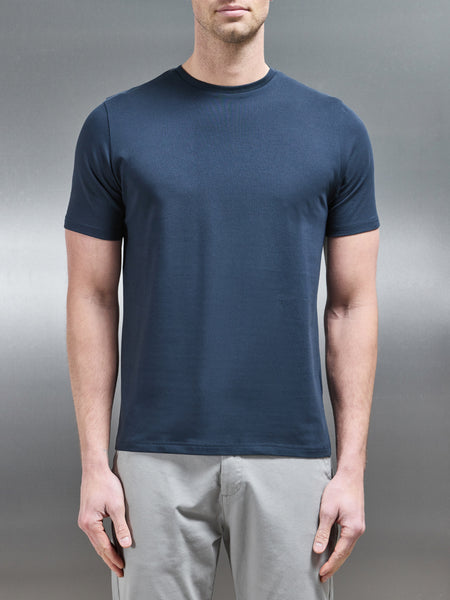 Essential Slim Fit Cotton Stretch T-Shirt in Navy