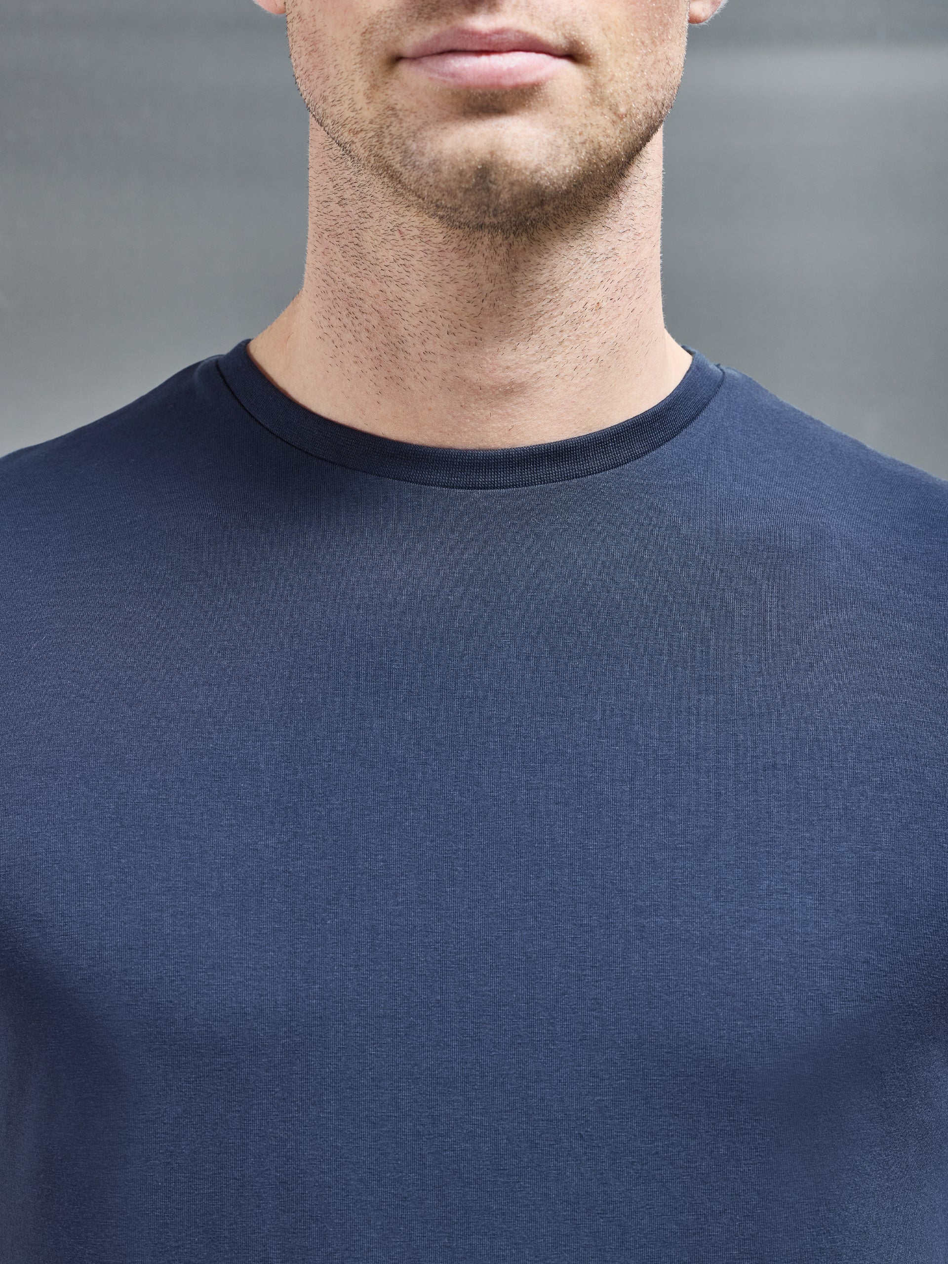 Essential Slim Fit Cotton Stretch T-Shirt in Navy