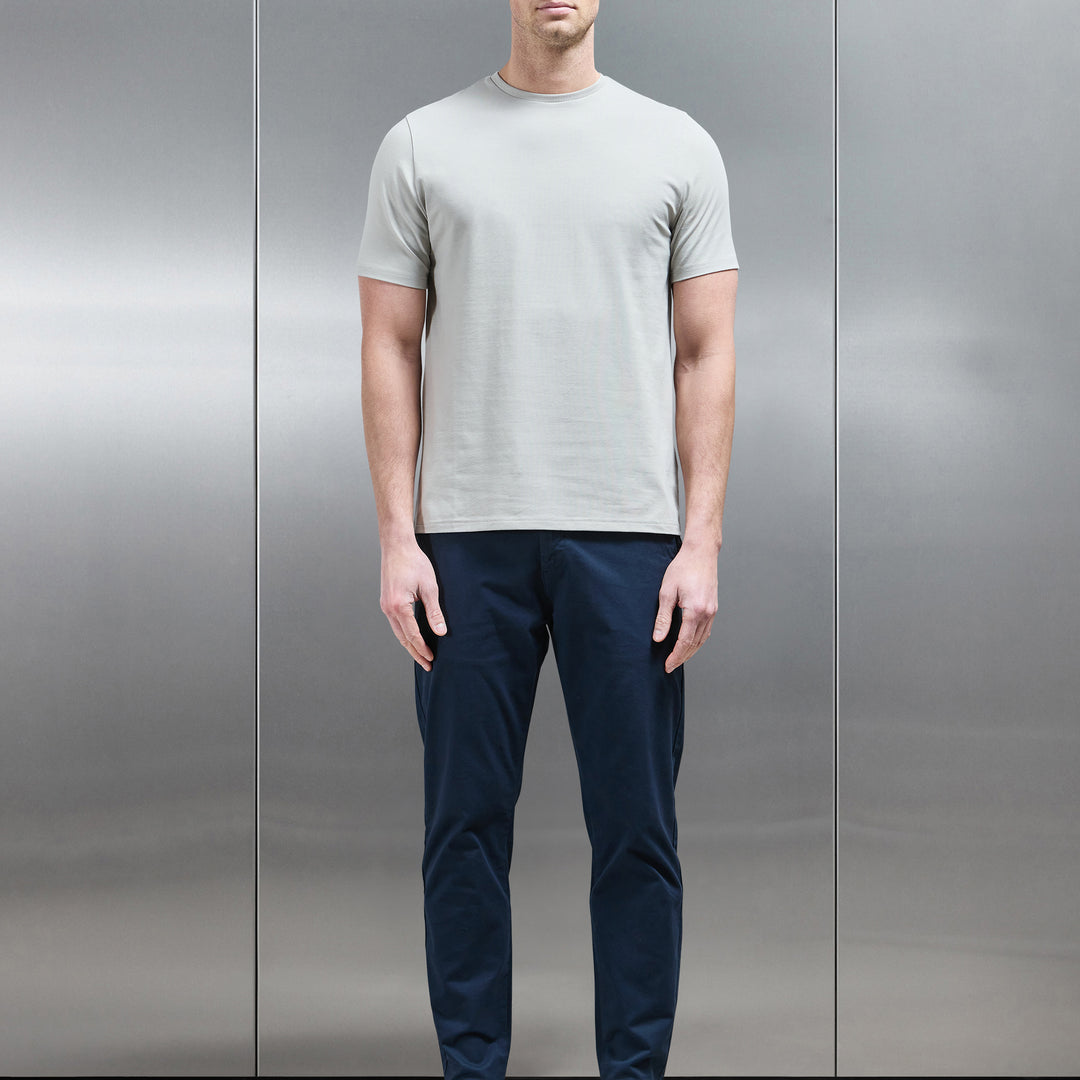 Essential Slim Fit Cotton Stretch T-Shirt in Stone