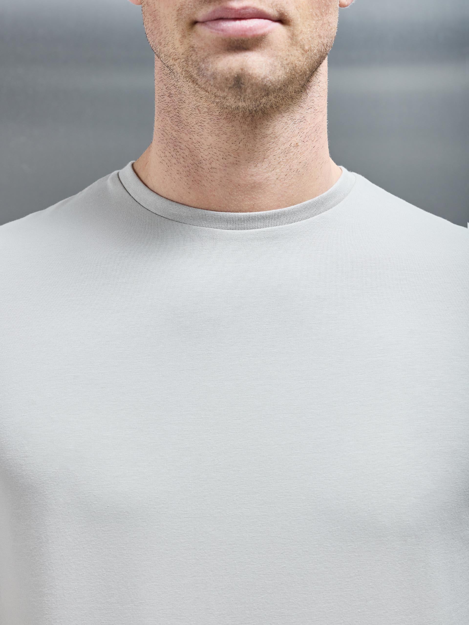 Essential Slim Fit Cotton Stretch T-Shirt in Stone