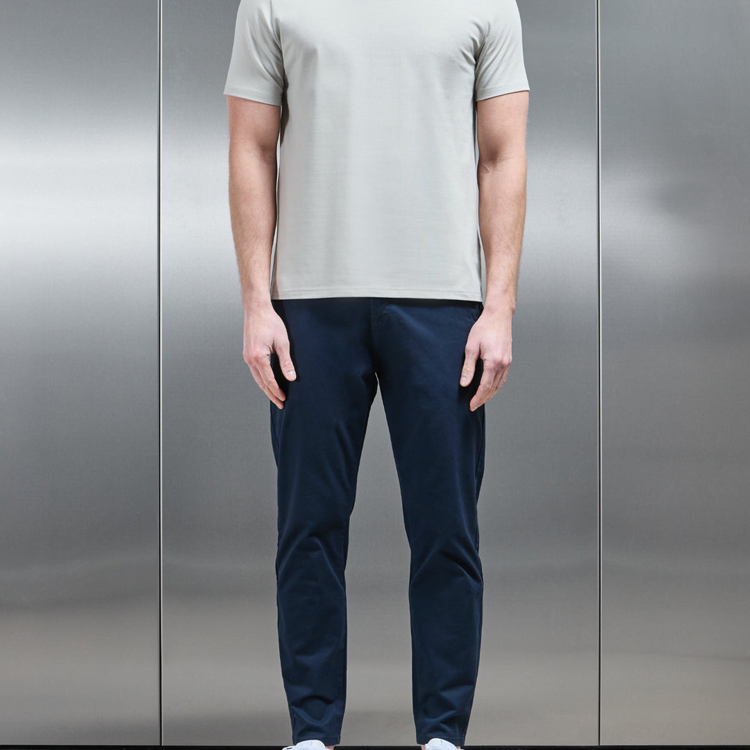 Essential Slim Fit Cotton Stretch T-Shirt in Stone