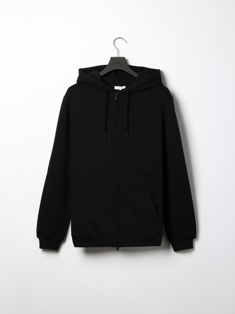 Essential Zip Through Hoodie in Black