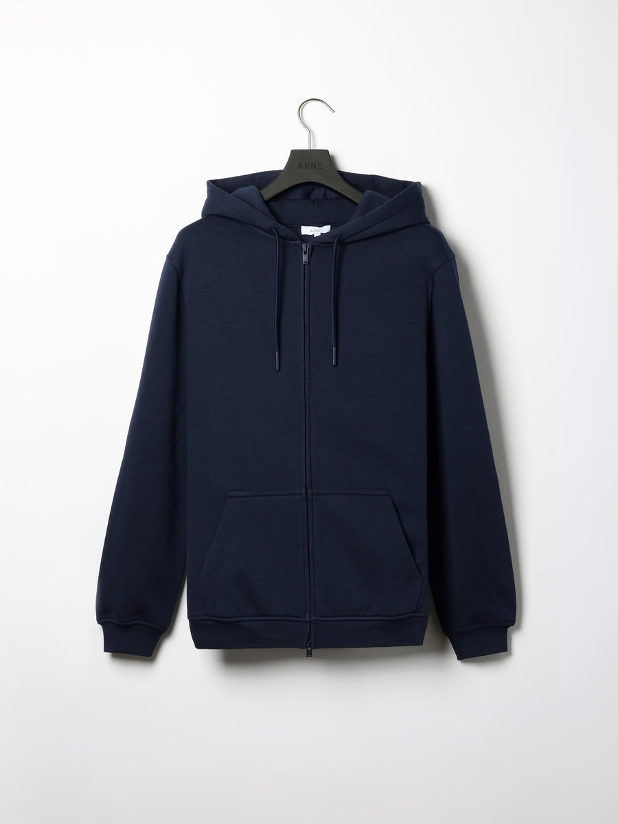 Essential Zip Through Hoodie in Navy