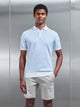 Este Knitted Button Polo Shirt in Light Blue