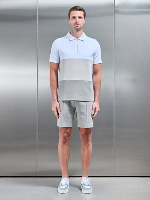 Everyday Luxe Colour Block Polo Shirt in Stone