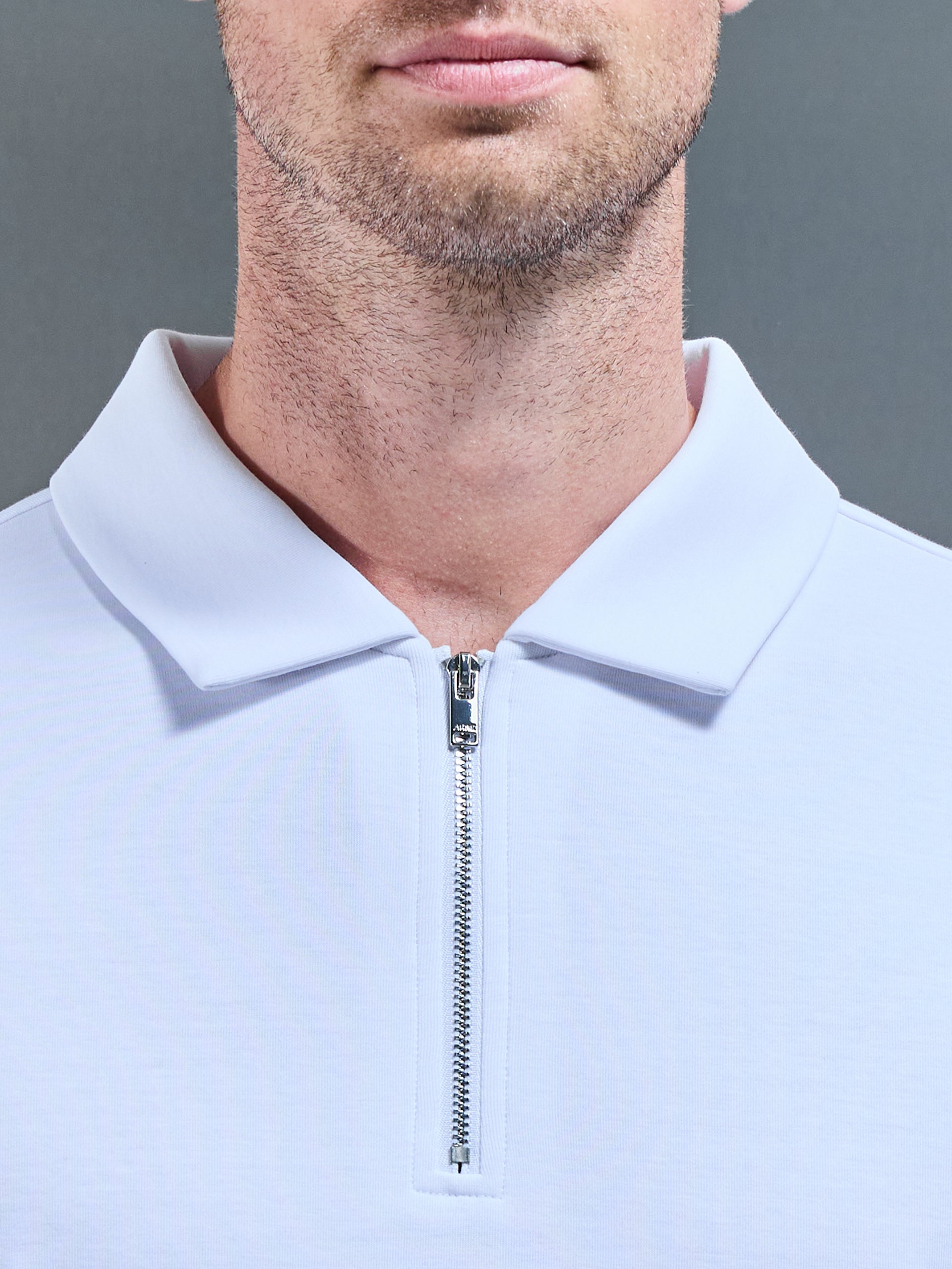 Everyday Luxe Colour Block Polo Shirt in Stone