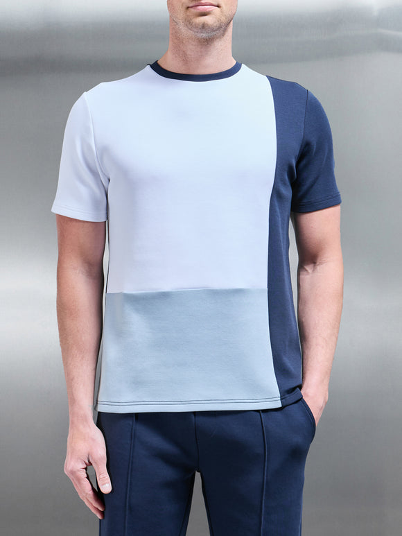Everyday Luxe Colour Block T-Shirt in Navy