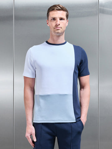 Everyday Luxe Colour Block T-Shirt in Navy