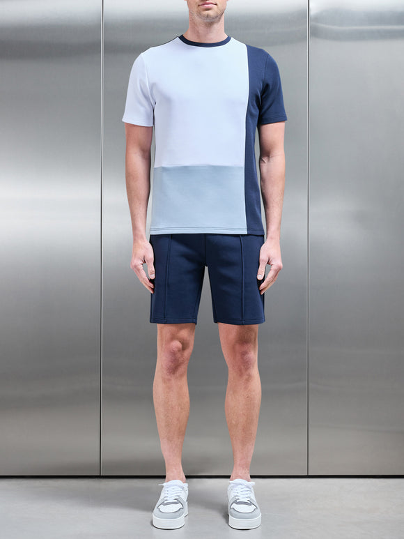 Everyday Luxe Colour Block T-Shirt in Navy