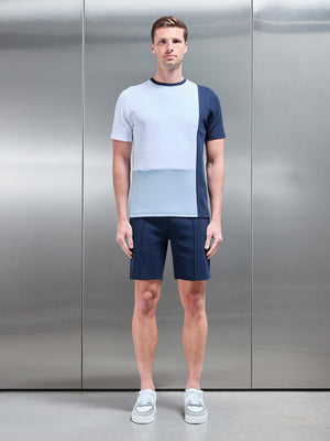 Everyday Luxe Colour Block T-Shirt in Navy