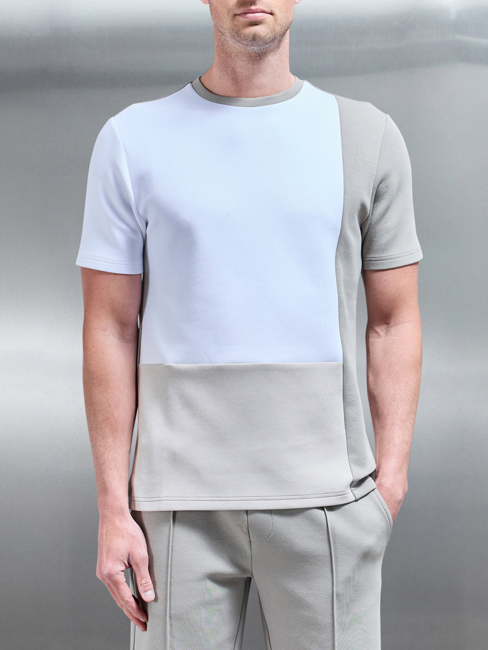 Everyday Luxe Colour Block T-Shirt in White