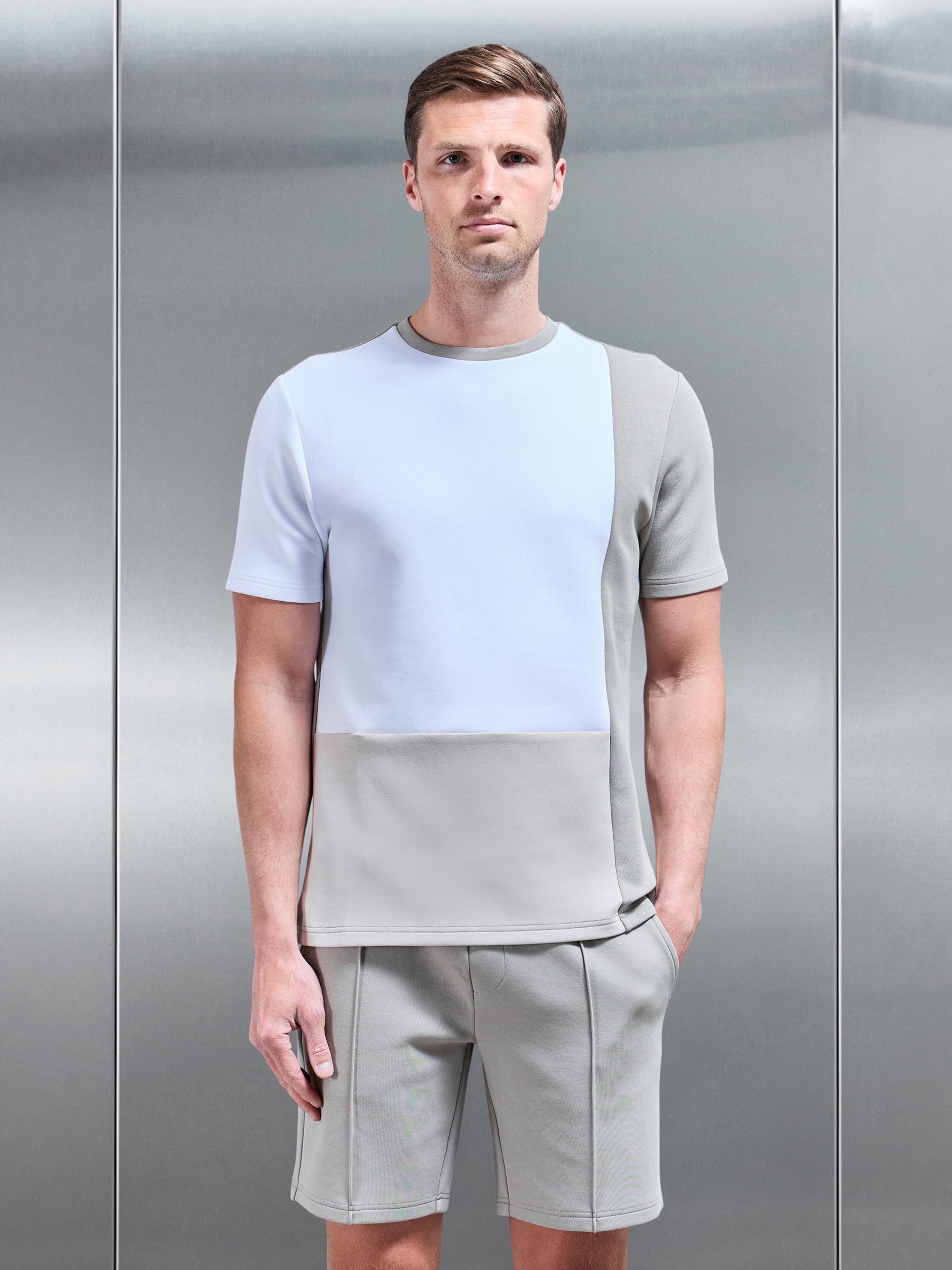 Everyday Luxe Colour Block T-Shirt in White