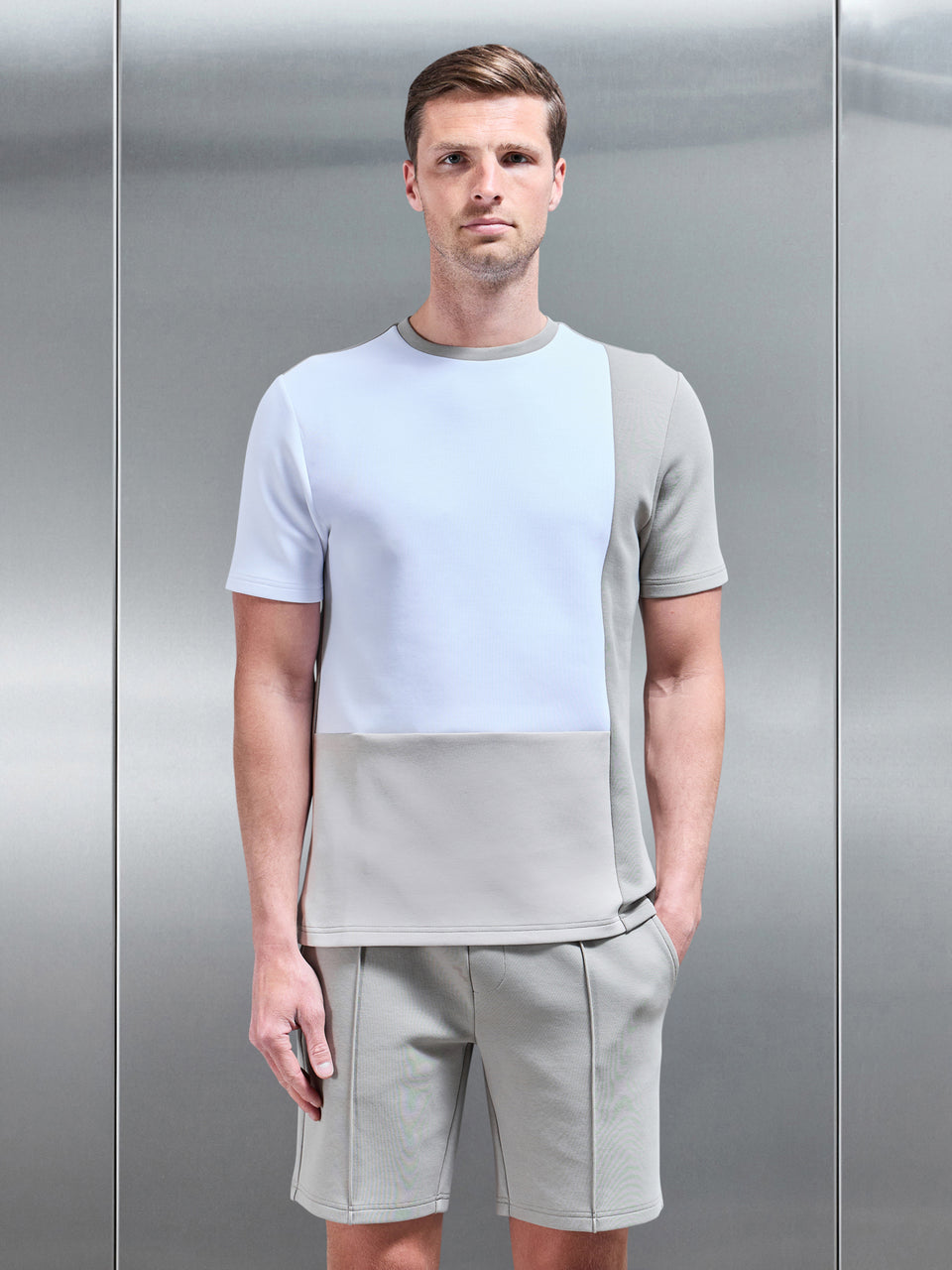 Everyday Luxe Colour Block T-Shirt in White