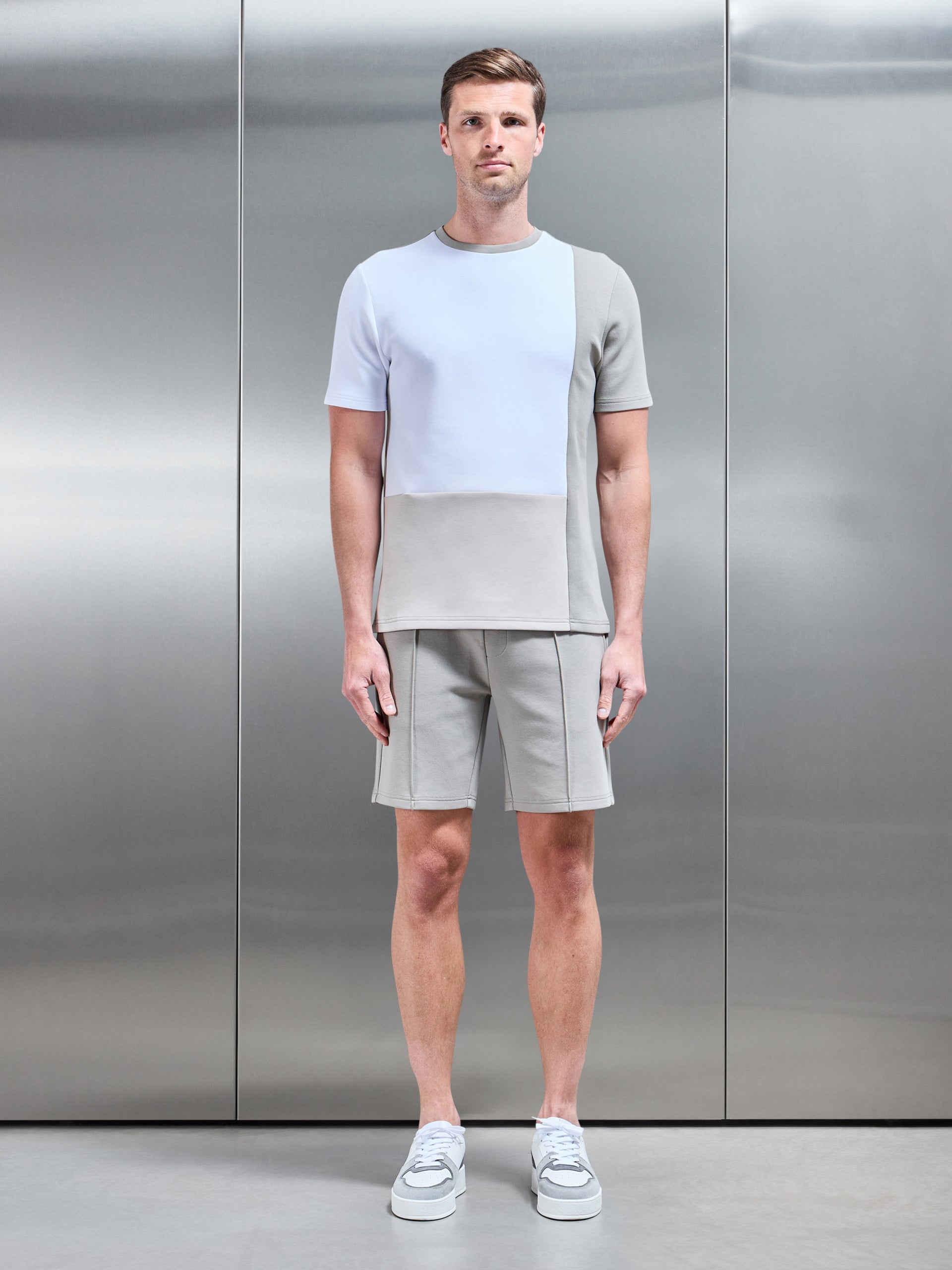 Everyday Luxe Colour Block T-Shirt in White