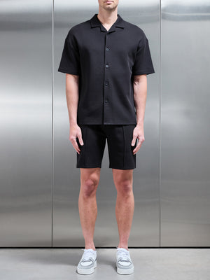 Everyday Luxe Revere Collar Shirt in Black