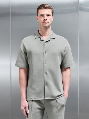 Everyday Luxe Revere Collar Shirt in Stone