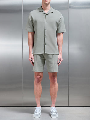Everyday Luxe Revere Collar Shirt in Stone