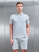 Everyday Luxe Zip Polo Shirt in Marl Grey