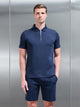 Everyday Luxe Zip Polo Shirt in Navy