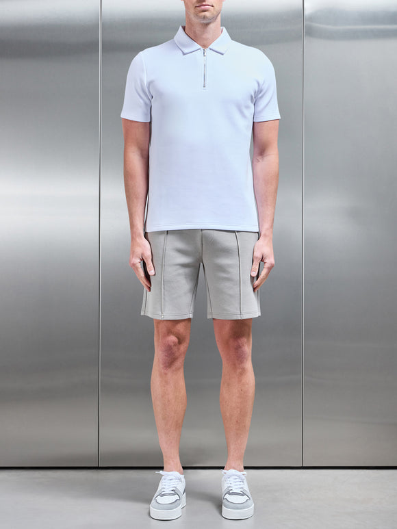 Everyday Luxe Zip Polo Shirt in White