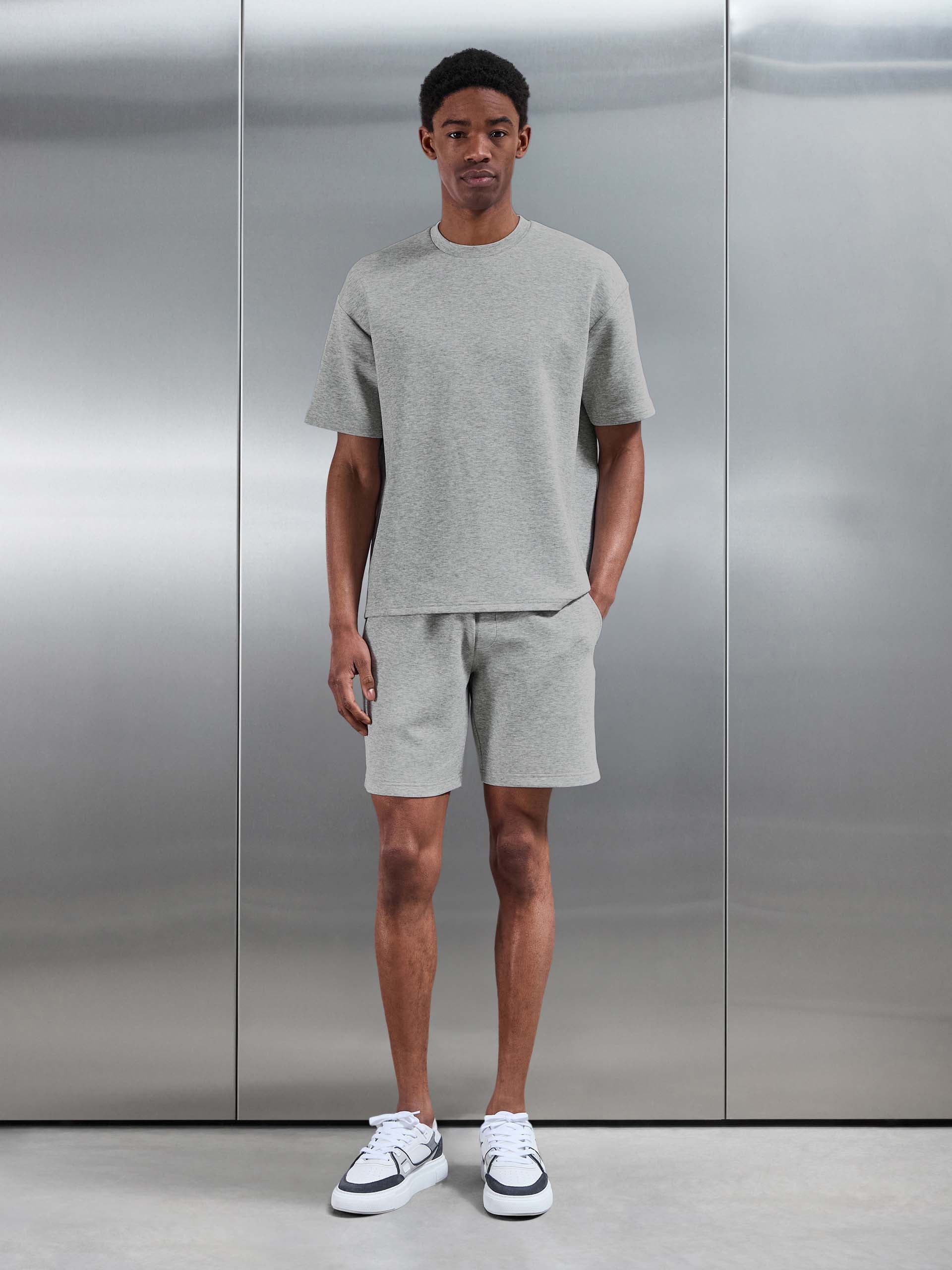Everyday Luxe Relaxed Short in Marl Grey