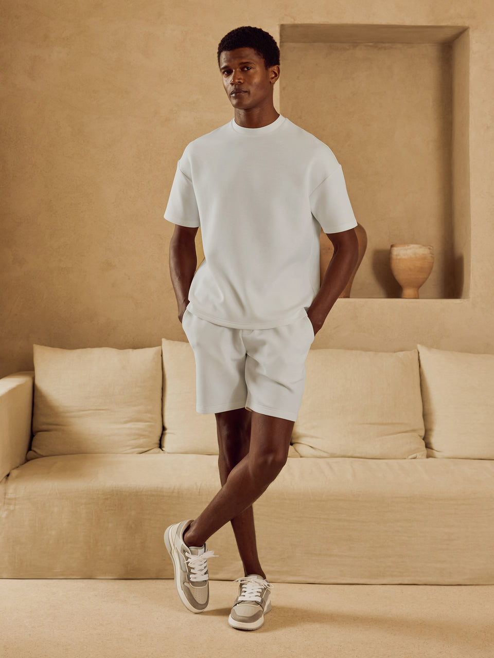 Everyday Luxe Relaxed T-Shirt in Off White