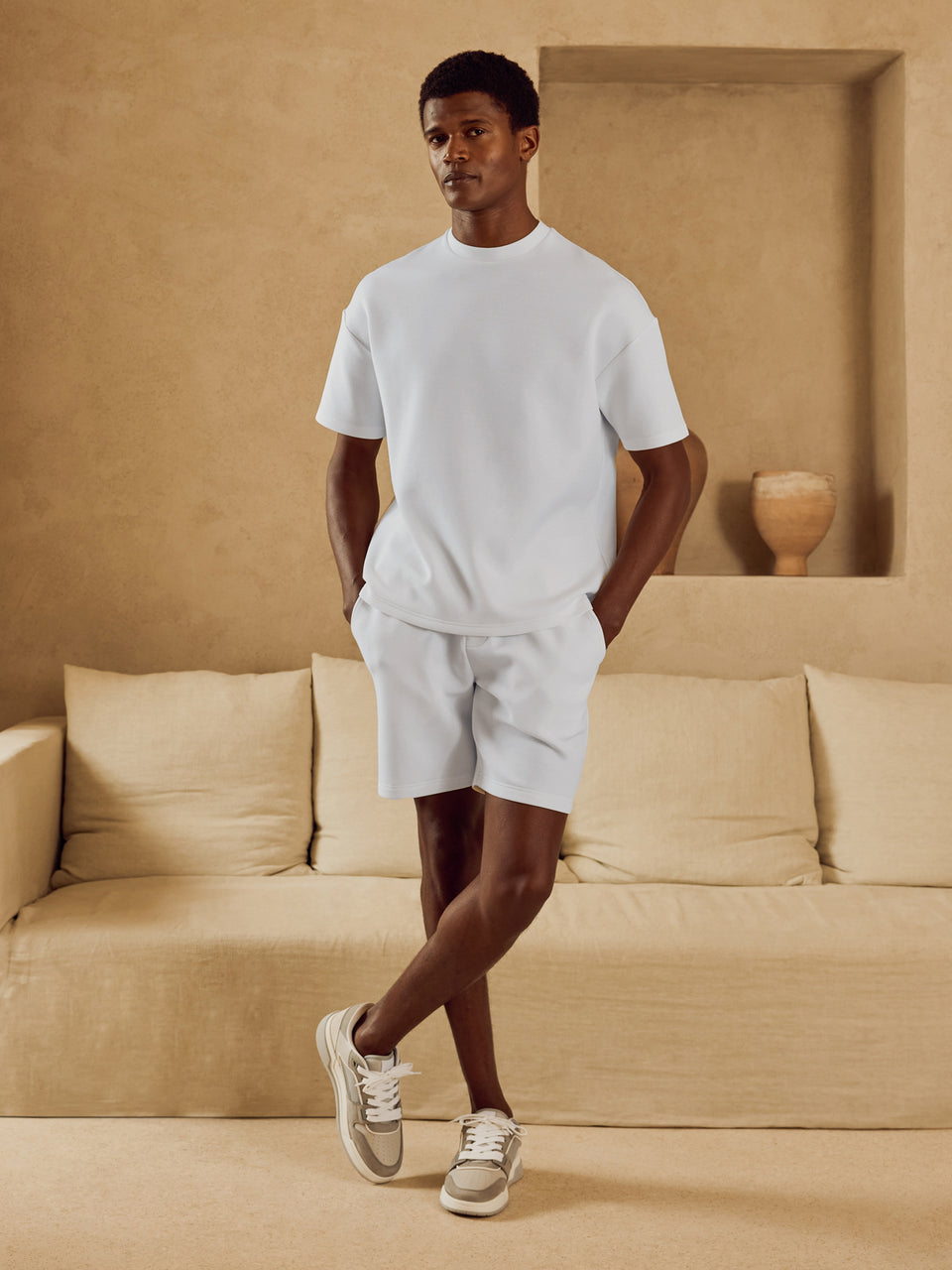 Everyday Luxe Relaxed T-Shirt in Off White