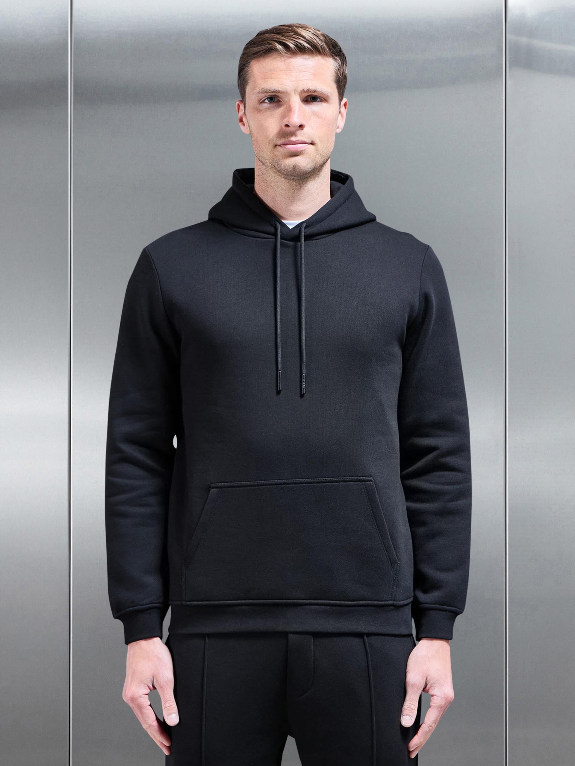 Essential Slim Fit Hoodie in Black
