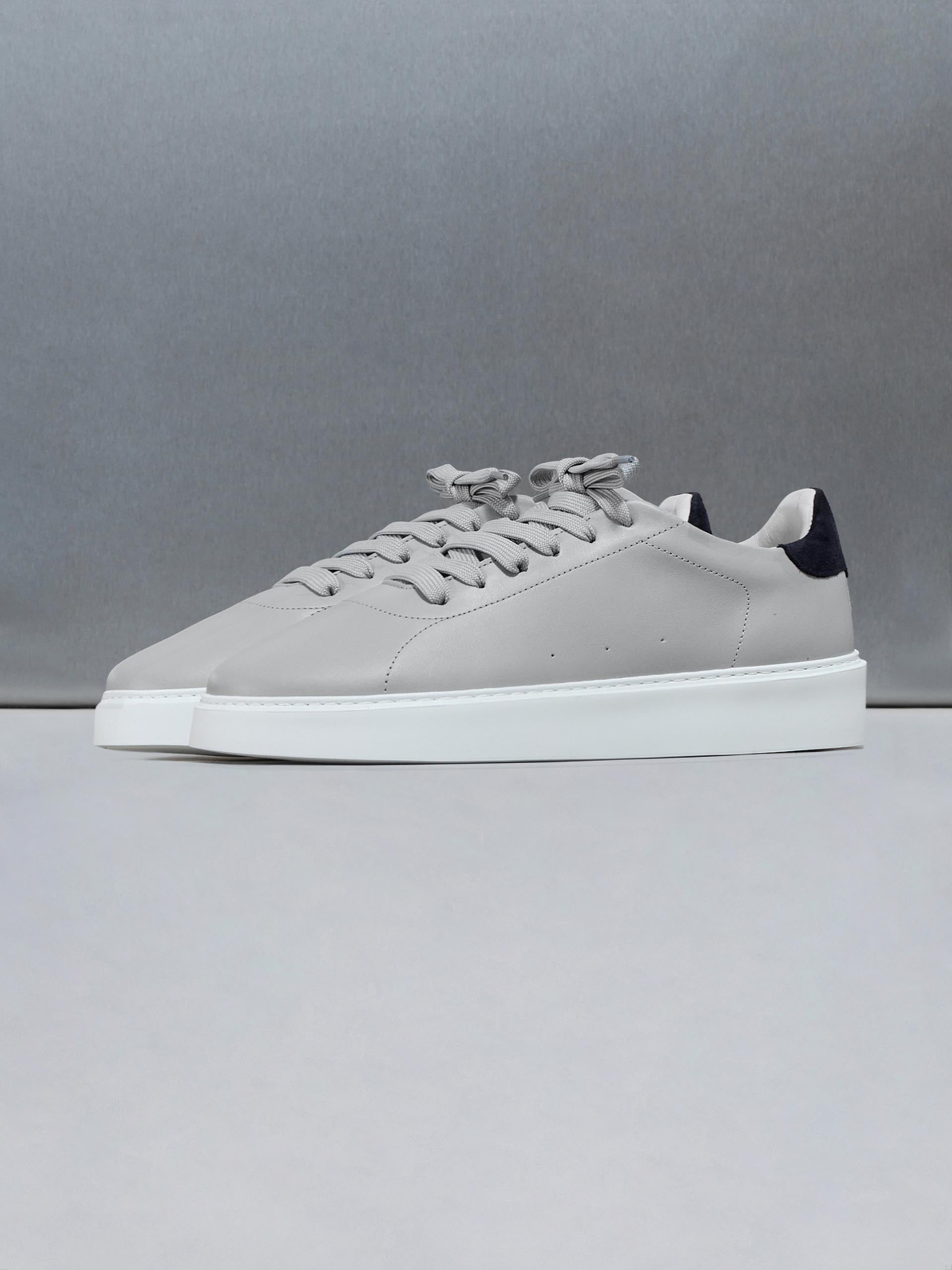 Everyday Leather Trainer in Grey