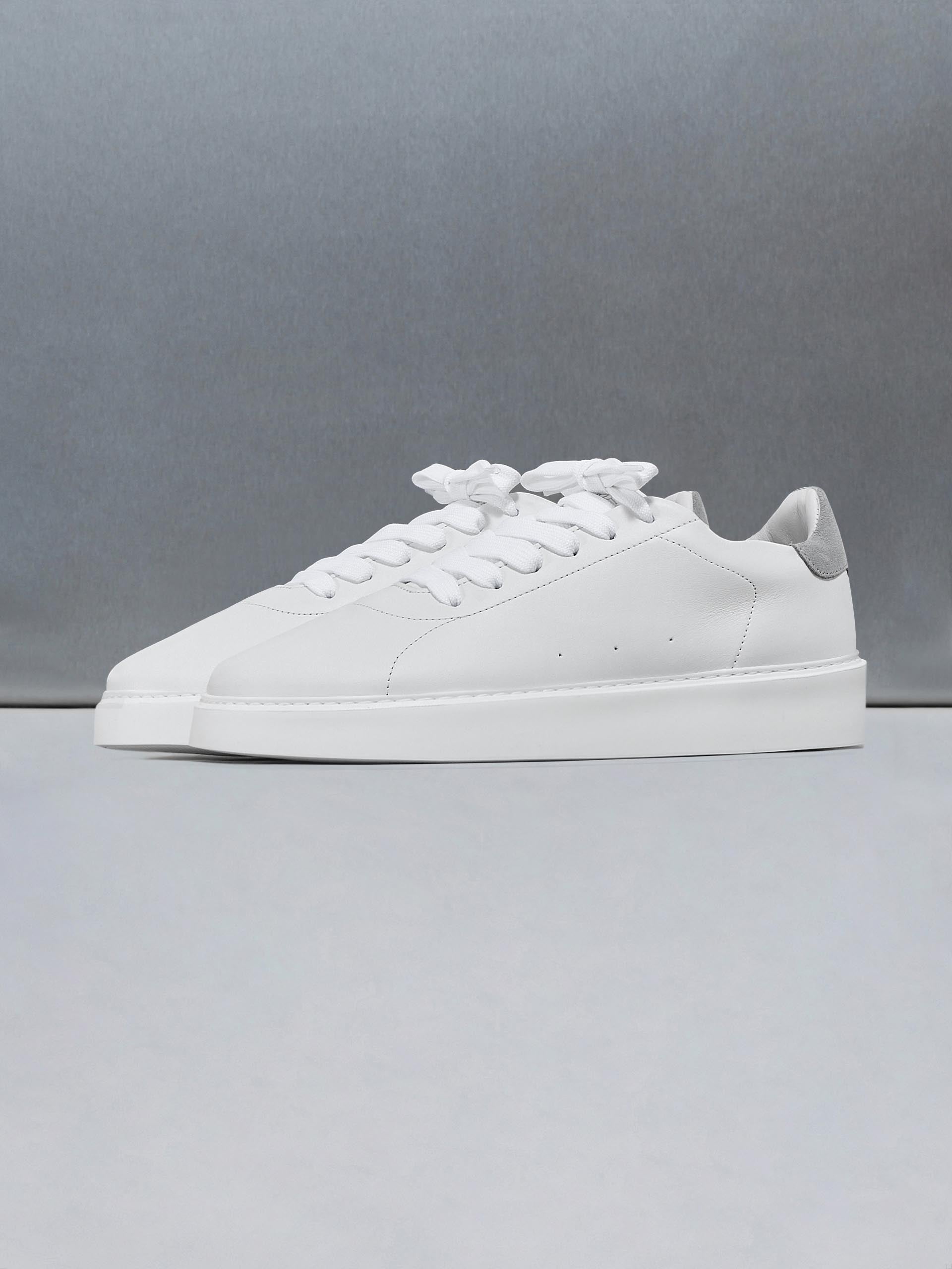 Everyday Leather Trainer in White Grey