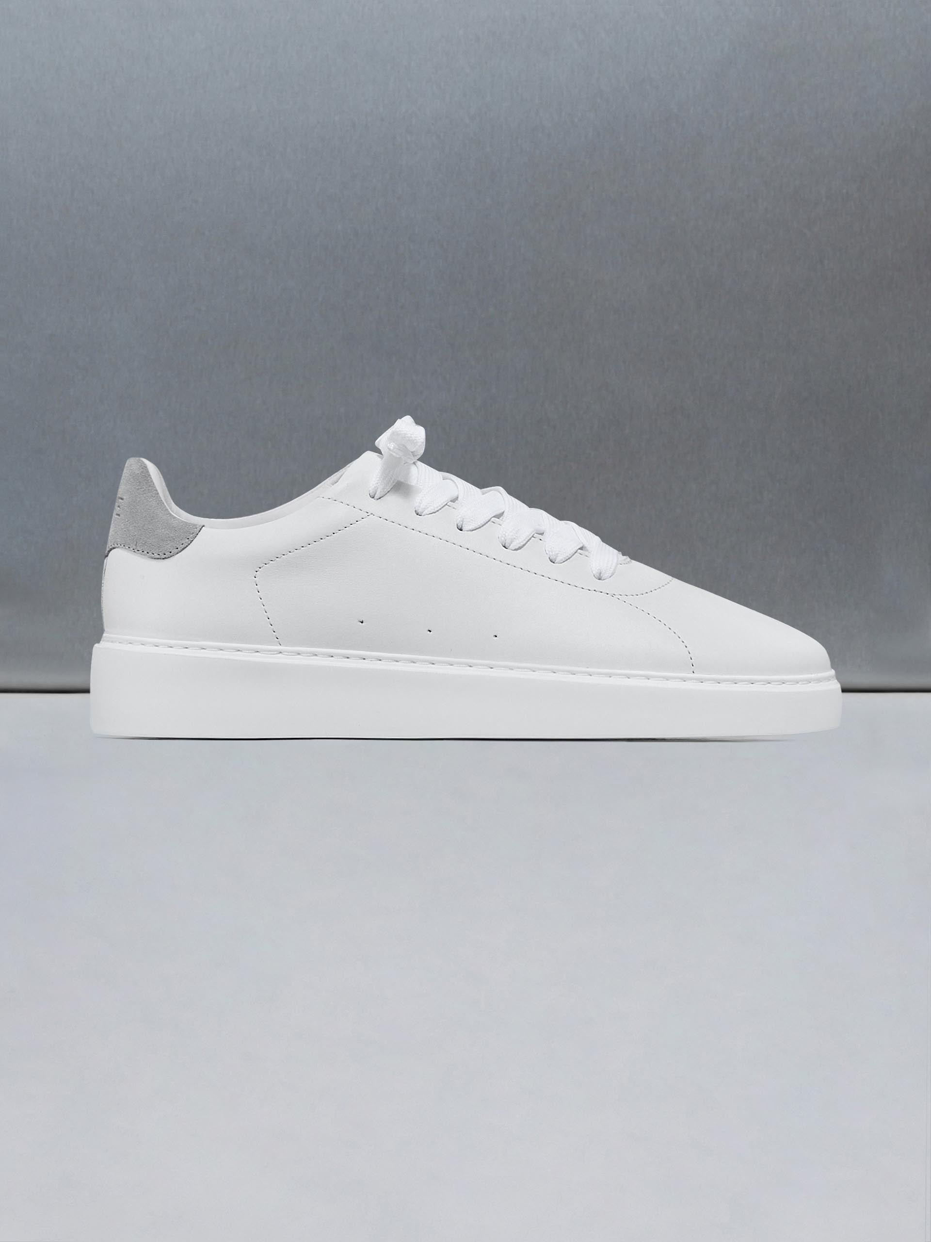 Everyday Leather Trainer in White Grey