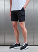 Flat Pocket Technical Cargo Short in Black